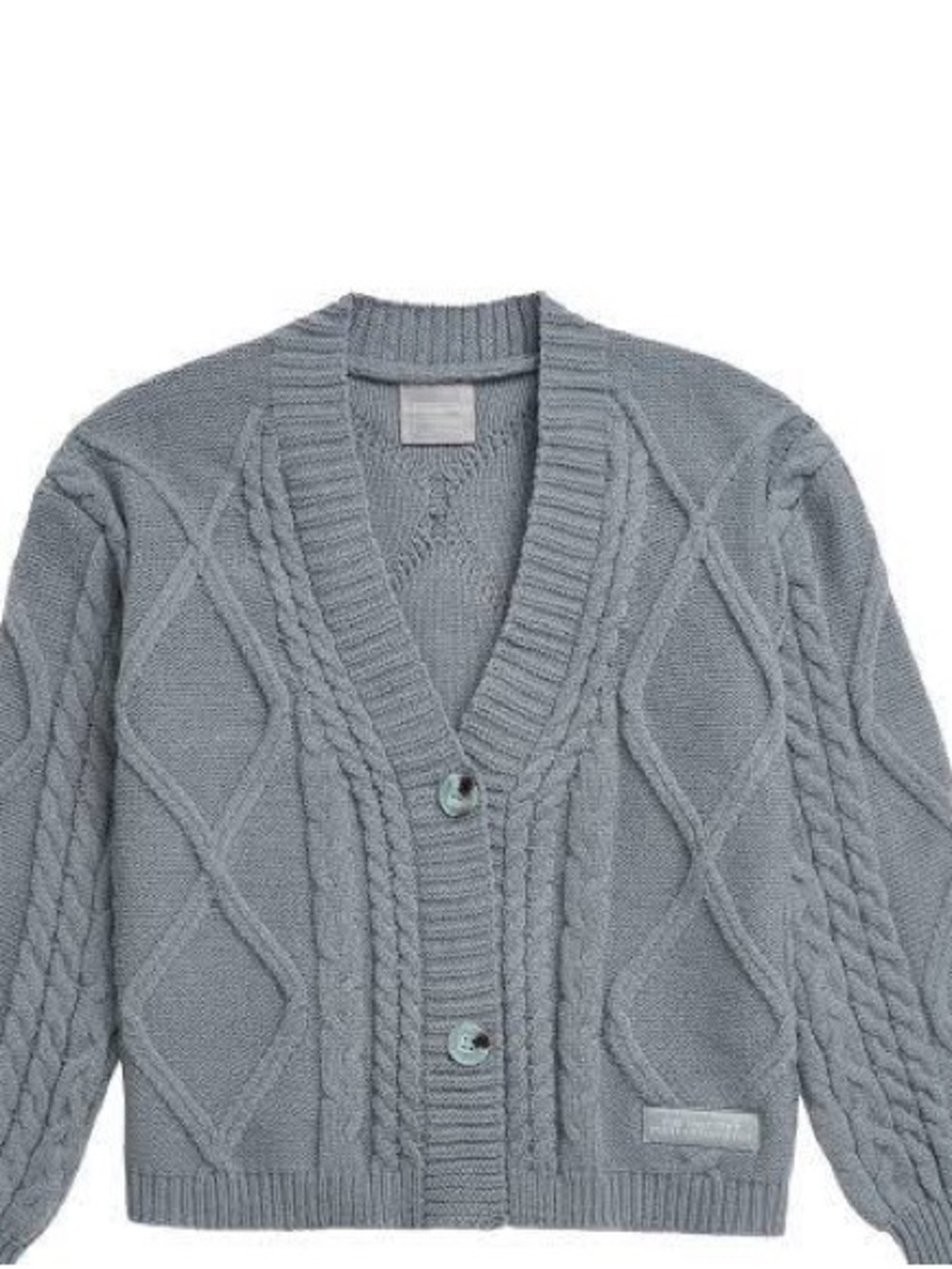 Taylor Swift Light Gray Cable Knit Cardigan Sweater TTPD
